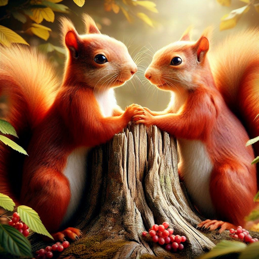 squirrel, friendship, love